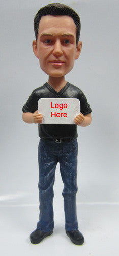 Sign Holding Male Bobblehead - National Bobblehead HOF Store