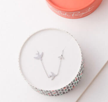 Silver Sparrow Bird Necklace, Give freedom to exploited girls & women!