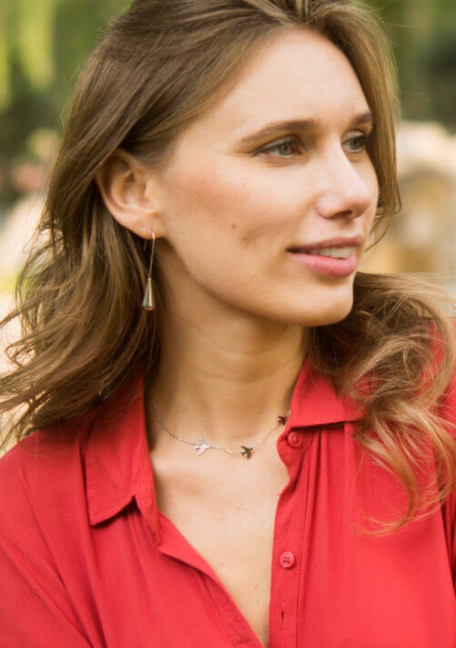 Silver Sparrow Bird Necklace, Give freedom to exploited girls & women!