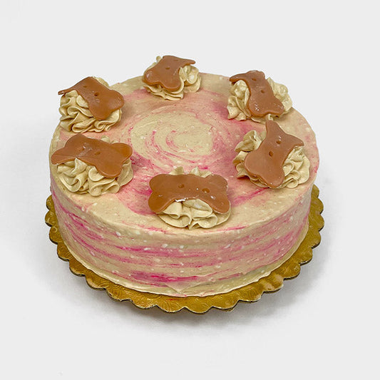 Pink single layered pup cake