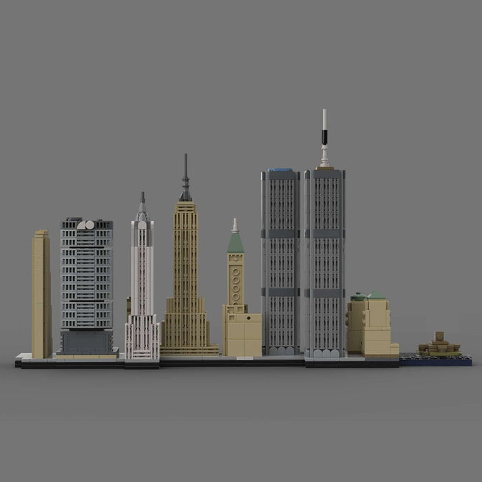 Skyline von New York Manhattan im Maßstab 1/2000 Klemmbausteine - LesDiy - Klemmbausteine
