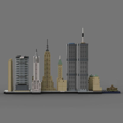 Skyline von New York Manhattan im Maßstab 1/2000 Klemmbausteine - LesDiy - Klemmbausteine