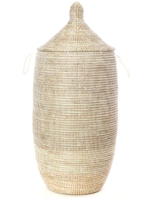 Slender Laurel Hamper/ Basket- Fair Trade, Educates Artisans- Eco-Friendly - Give Back Goods