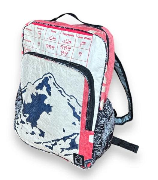 Square Upcycled Backpack made from Feed Bags, Eco-Friendly, Sustainable