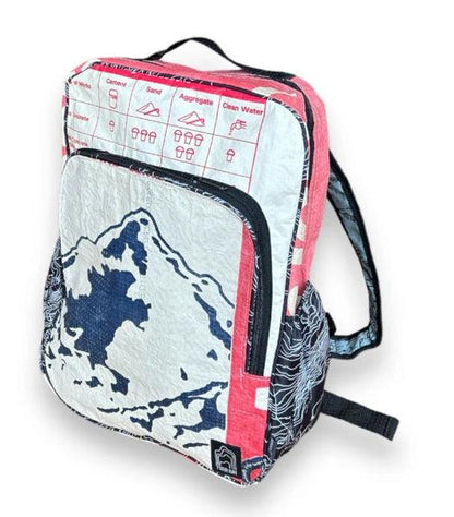 Square Upcycled Backpack made from Feed Bags, Eco-Friendly, Sustainable