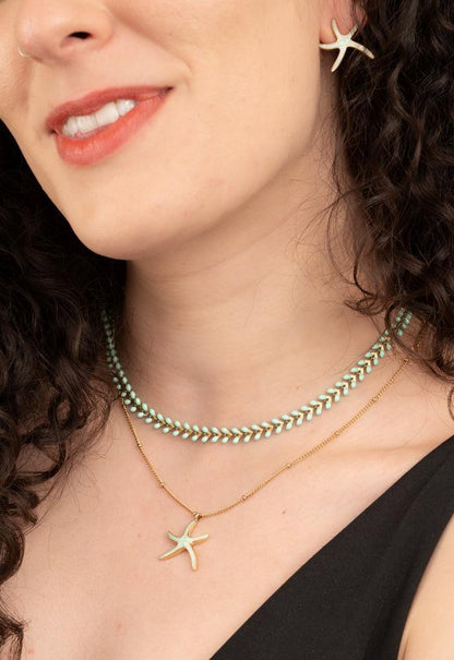 Starfish Necklace in Mint, Give Freedom To Women!