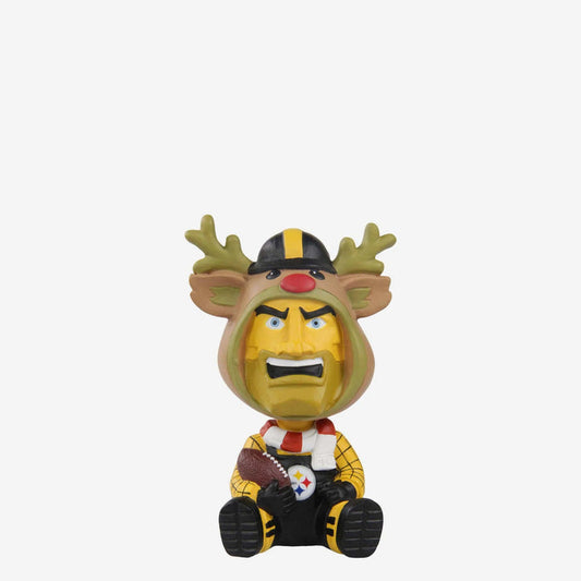 Steely McBeam Pittsburgh Steelers Christmas Bobble Bro Mini Bobblehead NFL