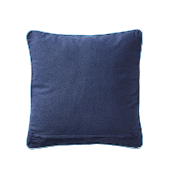 Stitch Indigo Embroidered Bird Cushion 45x45cm