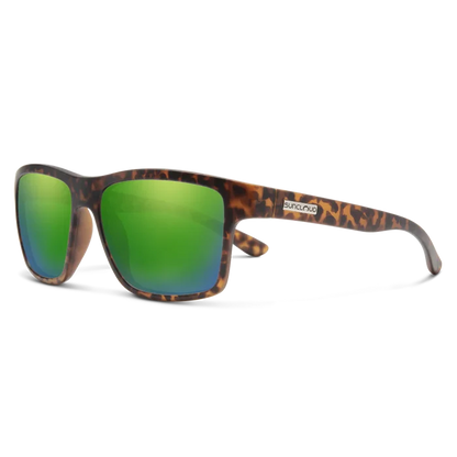 Matte Tortoise + Polarized Green Mirror Lens