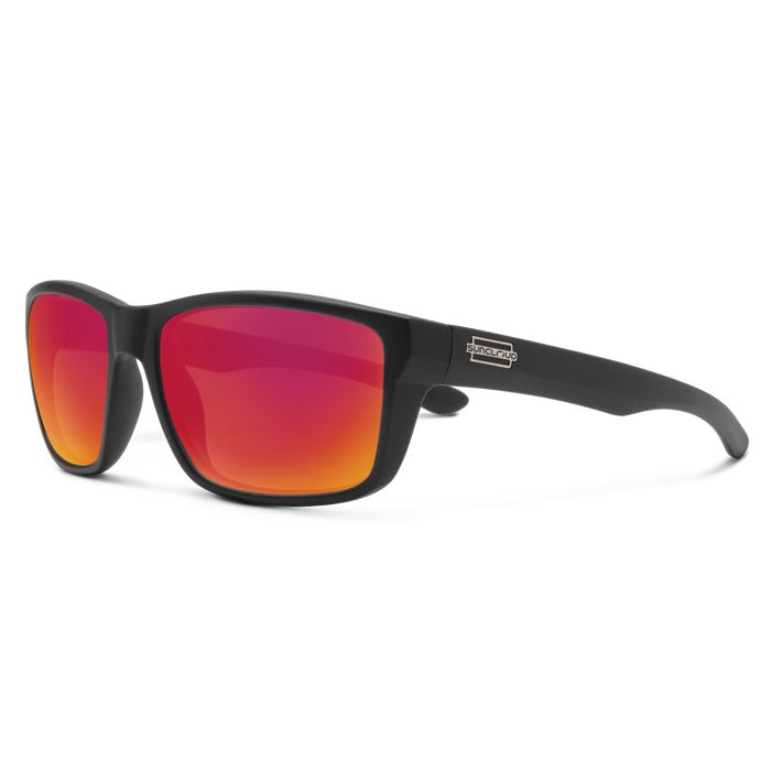 Matte Black + Polarized Red Mirror Lens