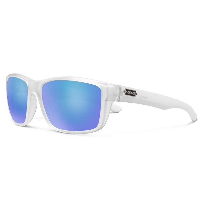 Matte Crystal + Polarized Blue Mirror Lens