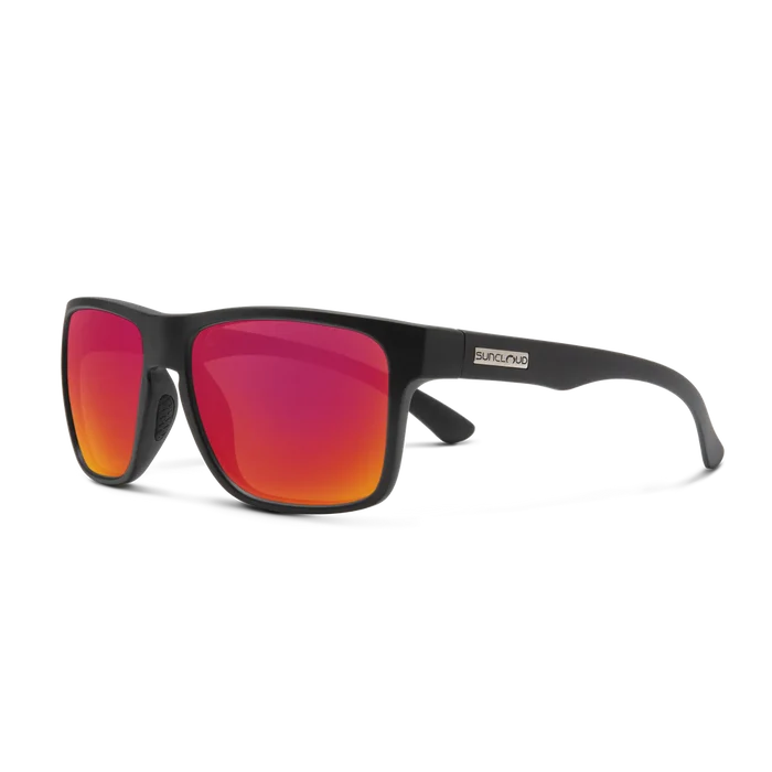 Matte Black + Polarized Red Mirror Lens