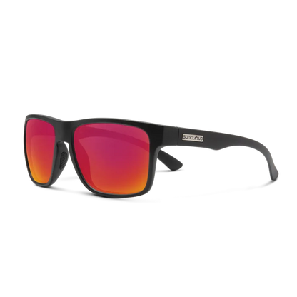 Matte Black + Polarized Red Mirror Lens