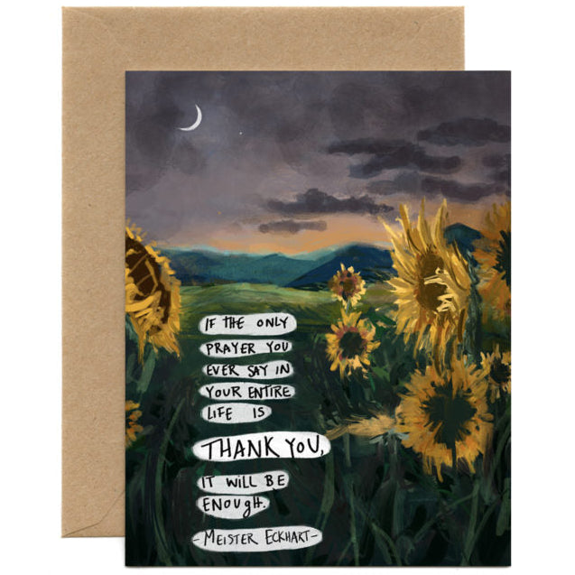 Sunflower Thank You (Single Card) A2 Card Tiny and Snail
