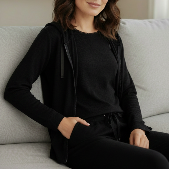 Sweat-Shirt à capuche Femme Noir