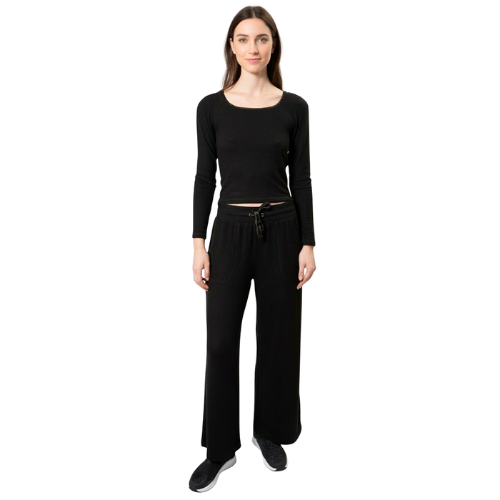 T-Shirt Femme col carré Noir