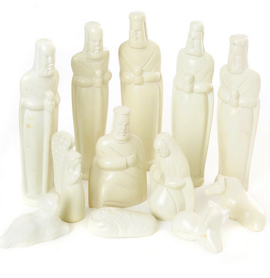 Tall Hand Carved Soapstone Nativity Scene, Fair Trade, Kenya