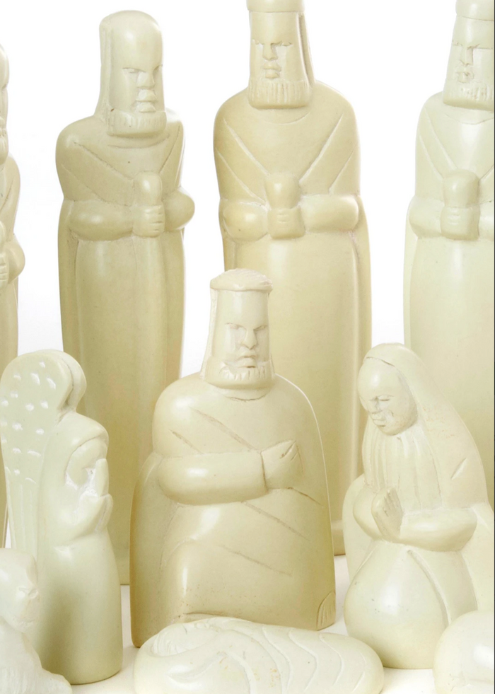Tall Hand Carved Soapstone Nativity Scene, Fair Trade, Kenya