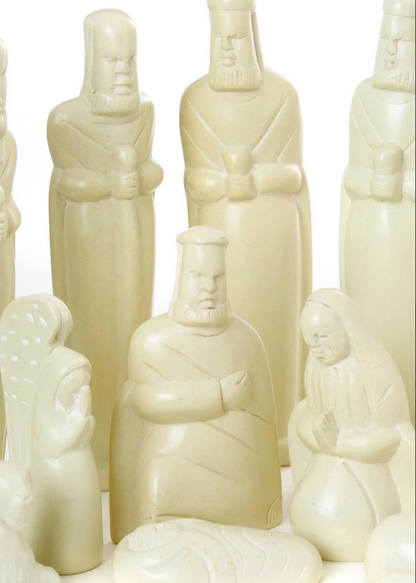 Tall Hand Carved Soapstone Nativity Scene, Fair Trade, Kenya