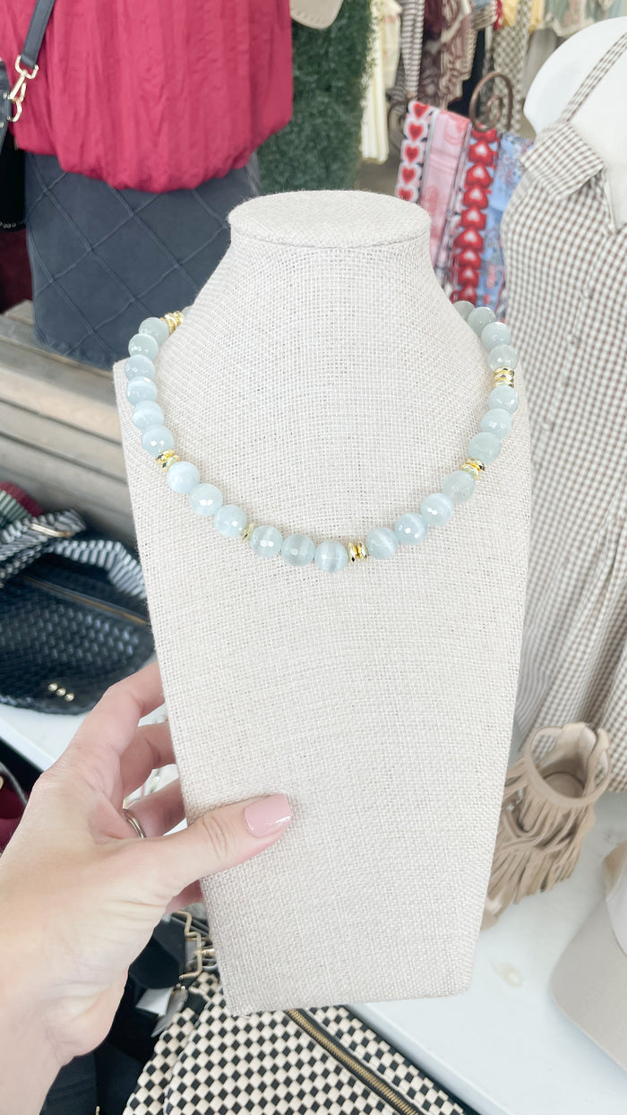 The Adler Beaded Necklace-Grey