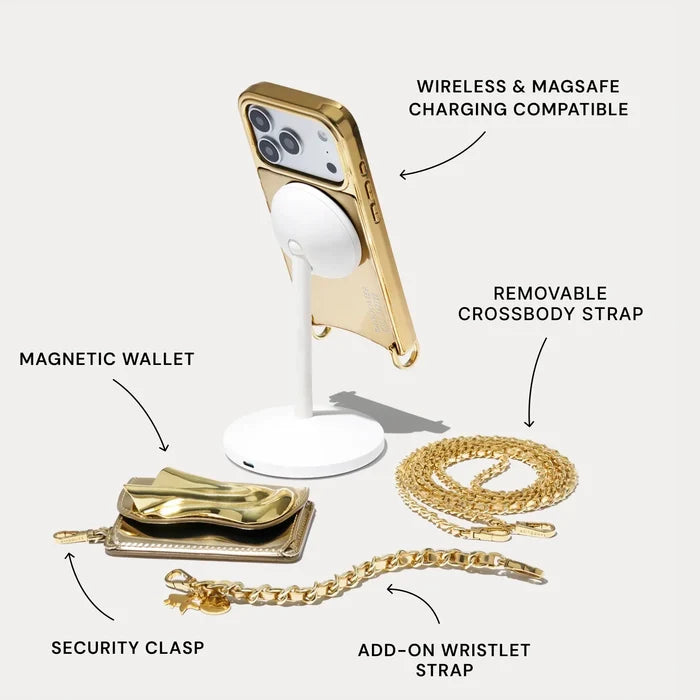 The Kaia Duet Pouch Set - Gold Patent/Gold