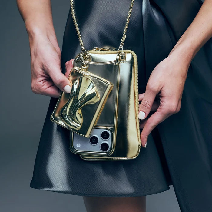 The Kaia Duet Pouch Set - Gold Patent/Gold