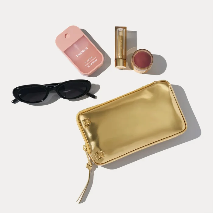 The Kaia Duet Pouch Set - Gold Patent/Gold