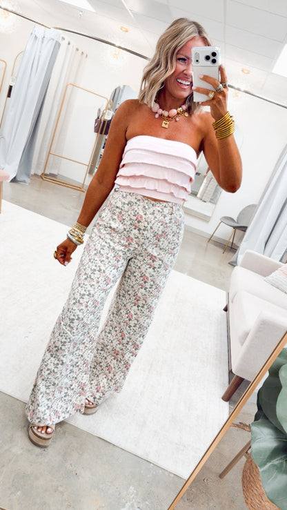 The Pretty in Ruffles Tube Top-Icy Pink
