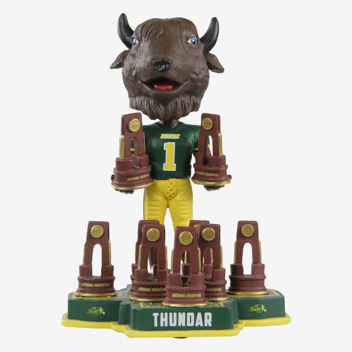 Thundar North Dakota State Bison 9X National Champions NCAA College Bobblehead