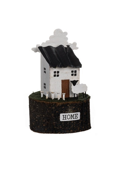 Tin Home With Sheep Ornament