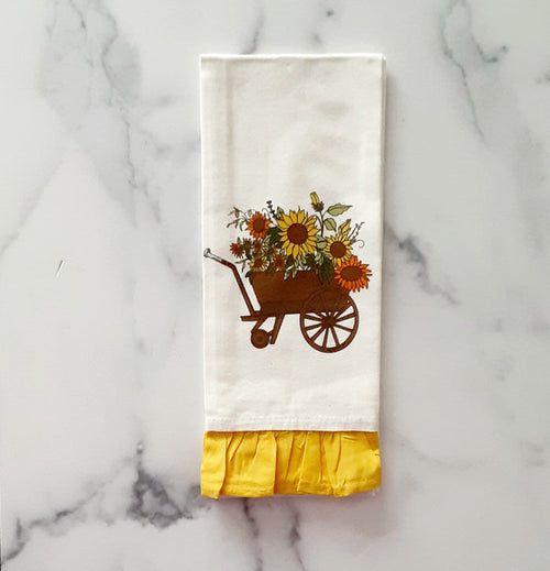 Towel Sunflowers Wheelbarrow