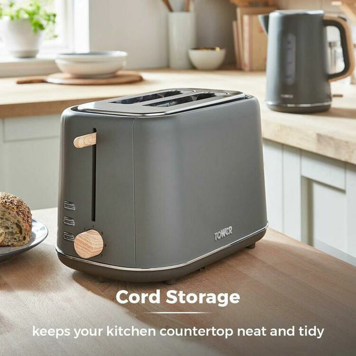 Tower Scandi 800W 2 Slice Toaster - Grey | T20027G from Tower - DID Electrical