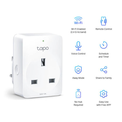 TP Link Tapo Mini Smart Wi-Fi Socket - White | TAPO P100 (6890851631292)