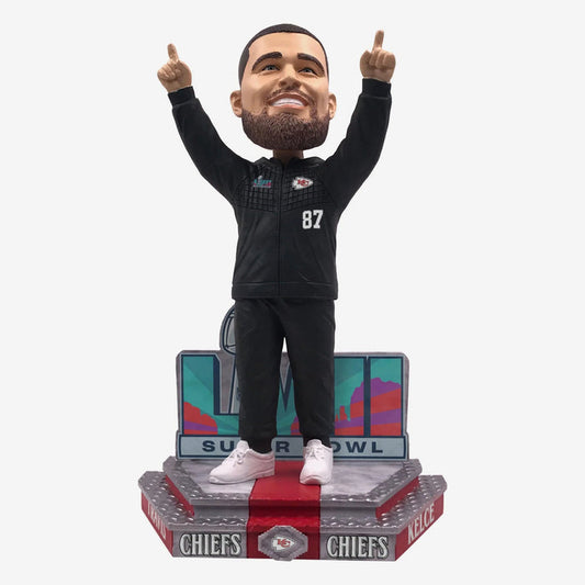 Travis Kelce Kansas City Chiefs Super Bowl LVII Outfit NFL Football Bobblehead