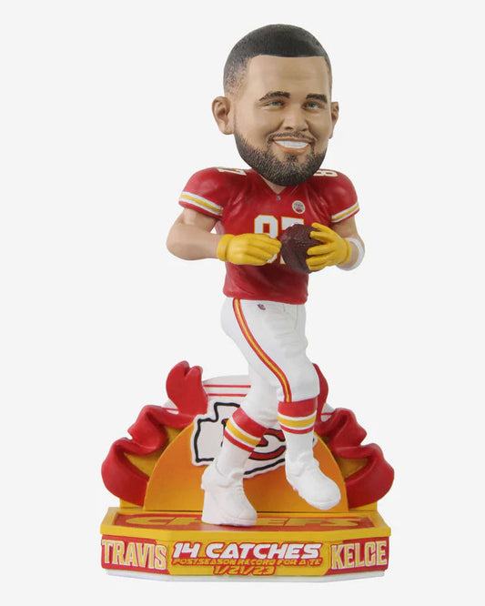 Travis Kelce Kansas City Chiefs Two Touchdown Postseason Performance Bobblehead