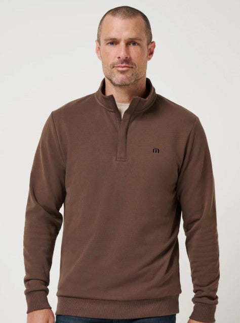Travis Mathew Men's Cloud Quarter Zip - Chocolate Brown