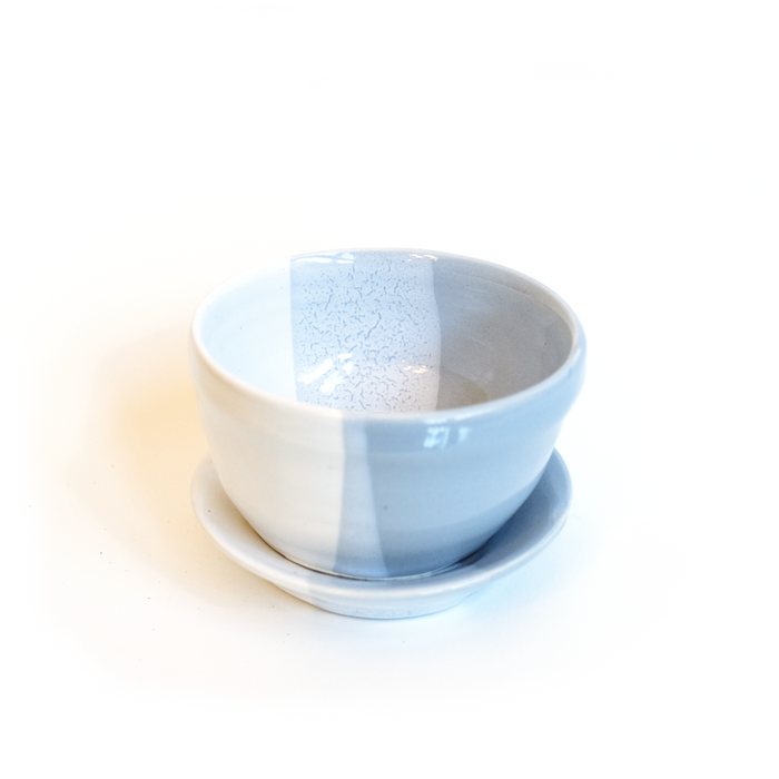 Tricolor Grey Ceramic Bowl & Plate