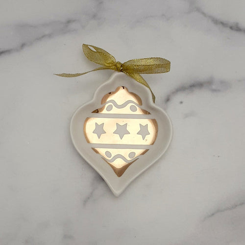 Trinket Dish Ornament Shaped w/Gold Design Asstd