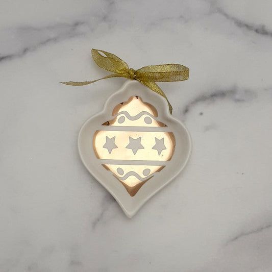 Trinket Dish Ornament Shaped w/Gold Design Asstd