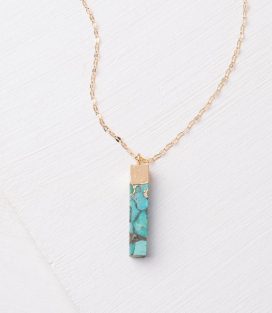 Turquoise Gold Bar Necklace- Give Freedom To Girls & Women
