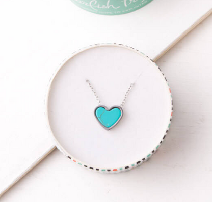 Turquoise Heart Necklace, Give freedom to girls & women!