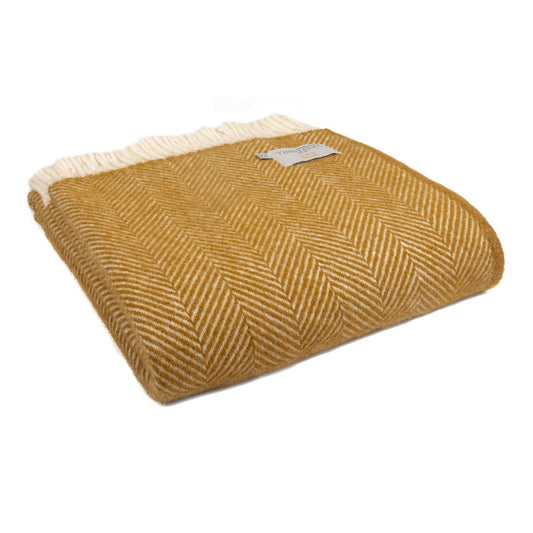 Tweedmill Fishbone Throw - English Mustard