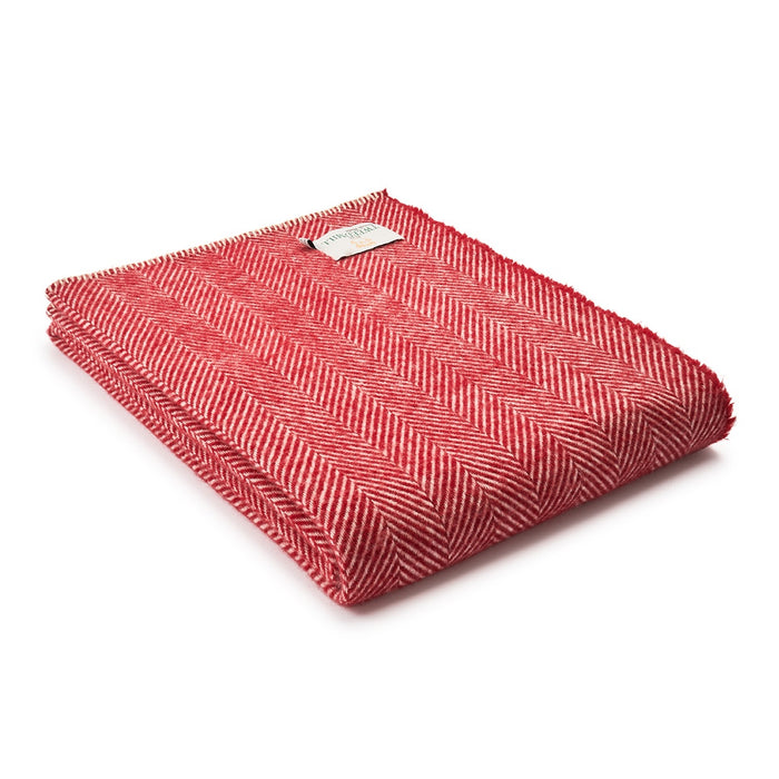 Tweedmill Fishbone Throw - Red