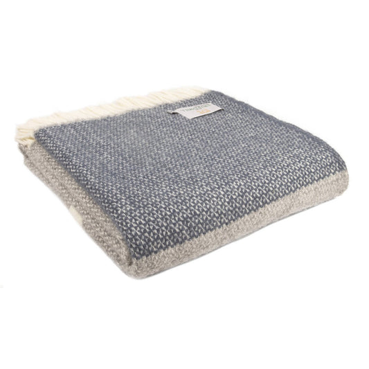 Tweedmill Illusion Panel Throw - Blue Slate