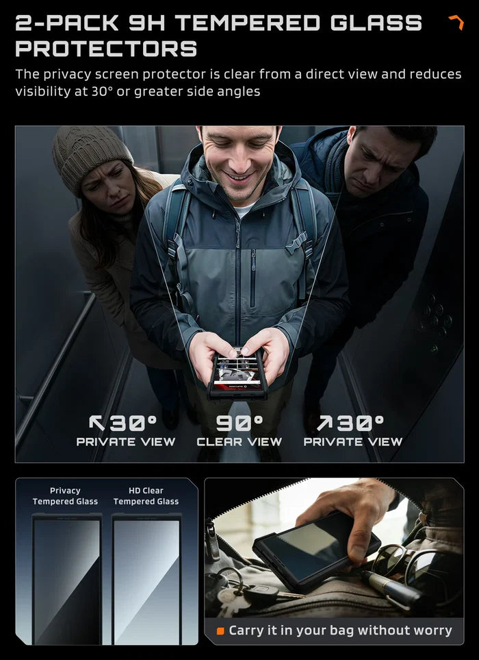 2-pack 9H tempered glass protectors.
