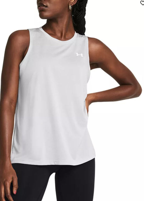 Under Armour- Women's Tech Twist Tank-Halo Gray