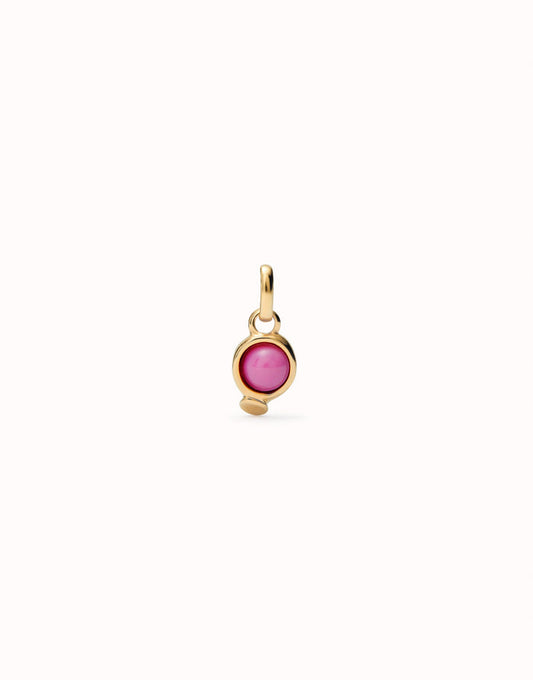 UNOde50 Gold Pendant Charm - Pink