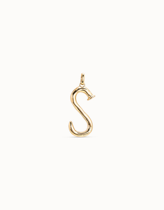 UNOde50 Large Letter S Charm - Gold