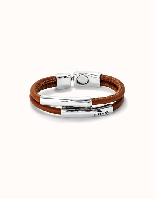 UNOde50 Ser Natural Double Bracelet - Camel