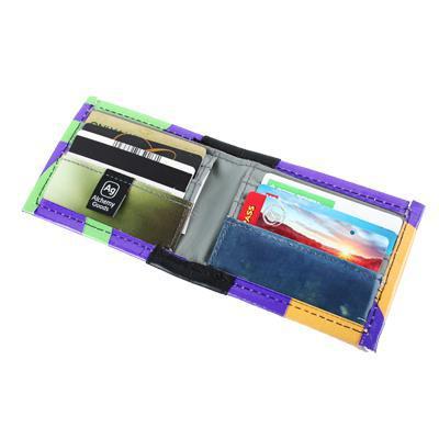 Upcycled ad Banner Wallet - Made in the USA - Saves Landfill Space!